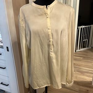 CeCe Ivory Button-Front Blouse